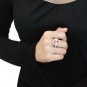 3W1523 - Rhodium Brass Ring with AAA Grade CZ in Champagne