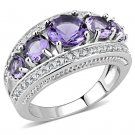 3W1530 - Rhodium Brass Ring with Synthetic in Amethyst