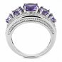 3W1530 - Rhodium Brass Ring with Synthetic in Amethyst