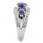 3W1530 - Rhodium Brass Ring with Synthetic in Amethyst