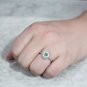 3W1604 - Rhodium Brass Ring with Synthetic in Emerald