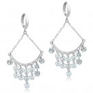 3W300 - Rhodium Brass Earrings with AAA Grade CZ in Clear Default Title