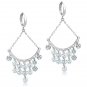 3W300 - Rhodium Brass Earrings with AAA Grade CZ in Clear Default Title