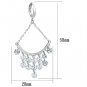 3W300 - Rhodium Brass Earrings with AAA Grade CZ in Clear Default Title