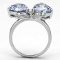 3W309 - Rhodium Brass Ring with AAA Grade CZ in Light Amethyst
