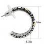 3W335 - Reverse Two-Tone Brass Earrings with Epoxy in Jet Default Title
