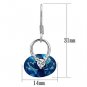 3W338 - Rhodium Brass Earrings with Synthetic Synthetic Glass in Sea Blue Default Title