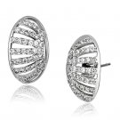 3W393 - Rhodium Brass Earrings with AAA Grade CZ in Clear Default Title