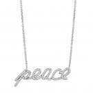 3W457 - Rhodium Brass Necklace with AAA Grade CZ in Clear