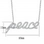 3W457 - Rhodium Brass Necklace with AAA Grade CZ in Clear