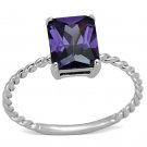 3W498 - Rhodium Brass Ring with AAA Grade CZ in Amethyst