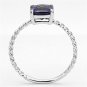 3W498 - Rhodium Brass Ring with AAA Grade CZ in Amethyst