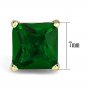 3W537 - Gold Brass Earrings with Synthetic Synthetic Glass in Emerald Default Title