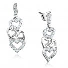 3W640 - Rhodium Brass Earrings with AAA Grade CZ in Clear Default Title