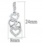 3W640 - Rhodium Brass Earrings with AAA Grade CZ in Clear Default Title