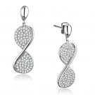 3W663 - Rhodium Brass Earrings with AAA Grade CZ in Clear Default Title