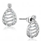 3W664 - Rhodium Brass Earrings with AAA Grade CZ in Clear Default Title