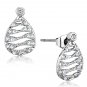 3W664 - Rhodium Brass Earrings with AAA Grade CZ in Clear Default Title