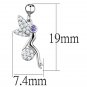 3W670 - Rhodium Brass Earrings with AAA Grade CZ in Amethyst Default Title
