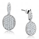 3W692 - Rhodium Brass Earrings with AAA Grade CZ in Clear Default Title