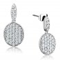 3W692 - Rhodium Brass Earrings with AAA Grade CZ in Clear Default Title