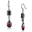 3W706 - Ruthenium Brass Earrings with AAA Grade CZ in Garnet Default Title