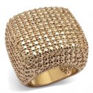 3W934 - IP Rose Gold(Ion Plating) Brass Ring with AAA Grade CZ in Metallic Light Gold