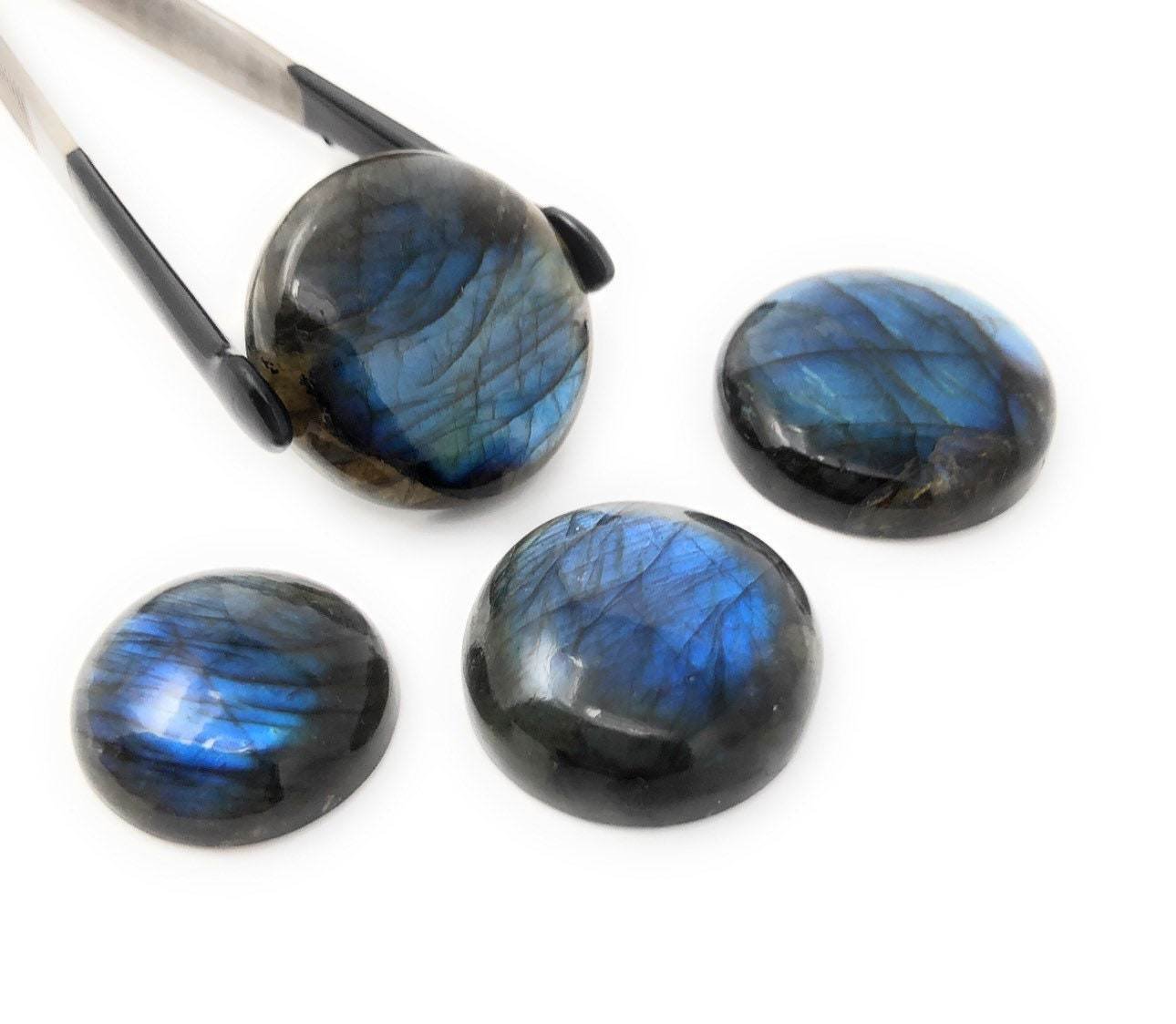 4 Pcs Labradorite CabocWire Wrapping Jewelry Supplies Wholesale Cabochons 25mm-34mm Default Title