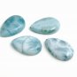 4 Pcs Natural Larimar Drop Shape Cabochon; LJewelry Making Wire Wrapping 22mm -24mm Default Title