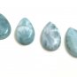 4 Pcs Natural Larimar Drop Shape Cabochon; LJewelry Making Wire Wrapping 22mm -24mm Default Title