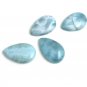 4 Pcs Natural Larimar Drop Shape Cabochon; LJewelry Making Wire Wrapping 22mm -24mm Default Title