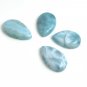 4 Pcs Natural Larimar Drop Shape Cabochon; LJewelry Making Wire Wrapping 22mm -24mm Default Title