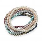 4-4.5mm Multi Color Freshwater Cultured Pearls Stretch Bracelets, Set of 10 S12435M