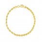 4.0mm 10k Yellow Gold Solid Diamond Cut Rope Bracelet