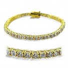 415904 - Gold Brass Bracelet with AAA Grade CZ in Clear
