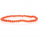 4mm Created Pink Coral Beads Stretch Bracelet B6031C2