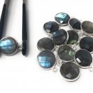 5 Pcs Labradorite GemSterling Silver Charms DIY Jewelry Making Supplies 15.5mmx12mm Default Title