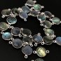 5 Pcs Labradorite Gemstone Connector; Sterling Silver Connector Charms; 18.5x12mm Default Title