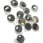 5 Pcs Labradorite Gemstone Connector; Sterling Silver Connector Charms; 18.5x12mm Default Title