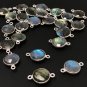 5 Pcs Labradorite Gemstone Connector; Sterling Silver Connector Charms; 18.5x12mm Default Title