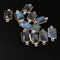 5 Pcs Labradorite Gemstone Connector; Sterling Silver Connectors Charms; 20x9mm Default Title