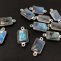 5 Pcs Labradorite Gemstone Connector; Sterling Silver Connectors Charms; 20x9mm Default Title