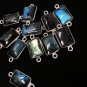 5 Pcs Labradorite Gemstone Connector; Sterling Silver Connectors Charms; 20x9mm Default Title