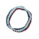 5-5.5mm Fuchsia, Teal, Night Blue Freshwater Cultured Pearls Stretch Bracelets, Set of 3 S12440M2