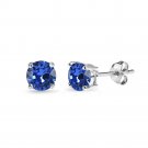 5mm Blue Stud Earrings created with Swarovski Crystals in Sterling Silver E15598S