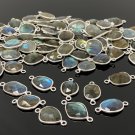 5Pcs -10Pcs Labradorite ConnecSilver Connectors Bulk Wholesale Jewelry Supplies 19x11mm - 22x13mm