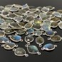 5Pcs -10Pcs Labradorite ConnecSilver Connectors Bulk Wholesale Jewelry Supplies 19x11mm - 22x13mm