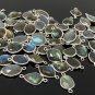 5Pcs -10Pcs Labradorite ConnecSilver Connectors Bulk Wholesale Jewelry Supplies 19x11mm - 22x13mm
