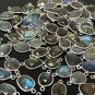 5Pcs -10Pcs Labradorite ConnecSilver Connectors Bulk Wholesale Jewelry Supplies 19x11mm - 22x13mm