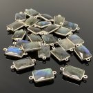 5Pcs -10Pcs LaSilver Plated Gemstone Connectors Labradorite Links Bulk Wholesale Jewelry Supplies